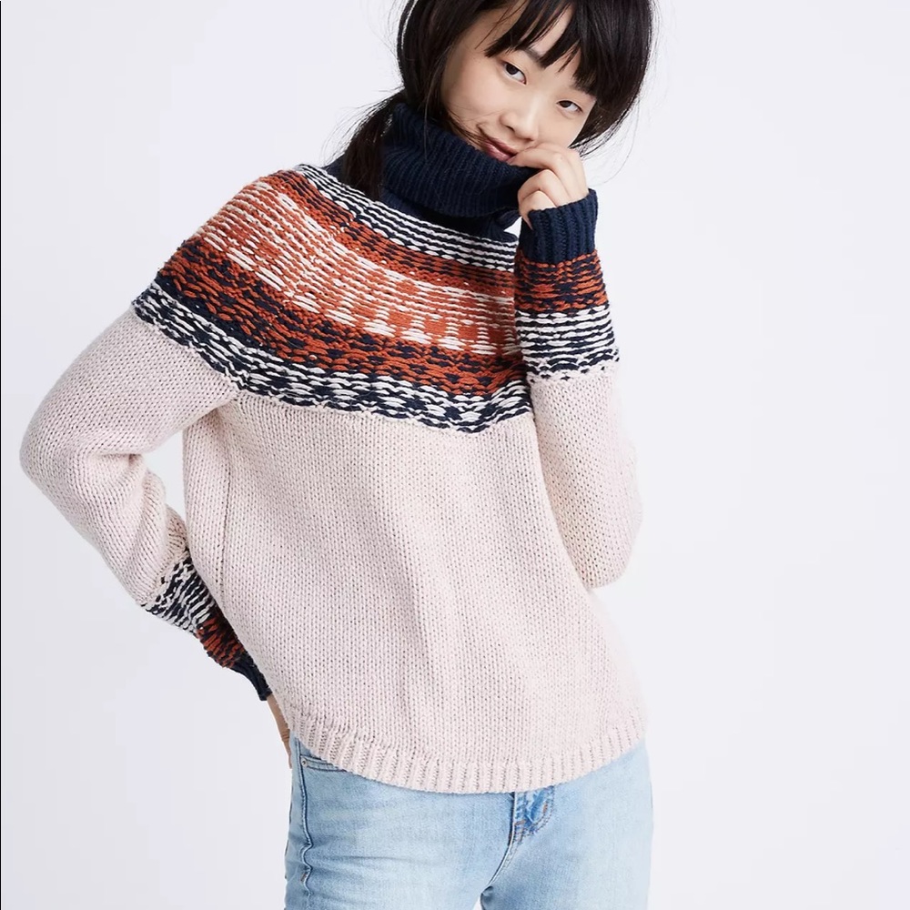 Madewell Brookdale Fair Isle Turtleneck Sweater
